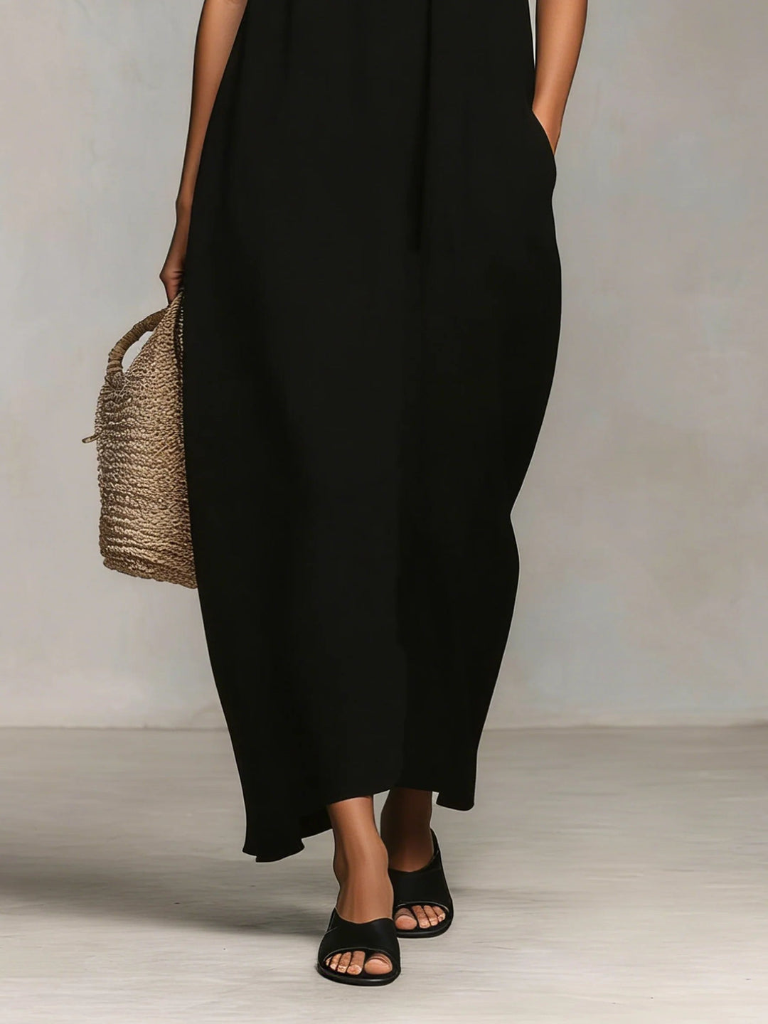 Mirelle™ | Vestito Maxi con Blocchi di Colore e Spalline a Spaghetti