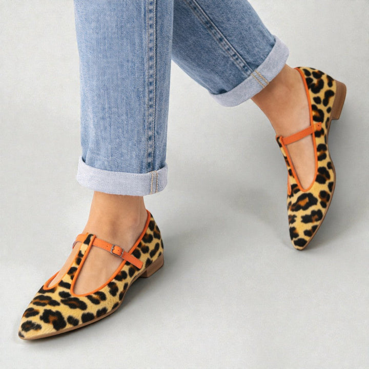 Lulu | BALERINE T-STRAP LEOPARDATE
