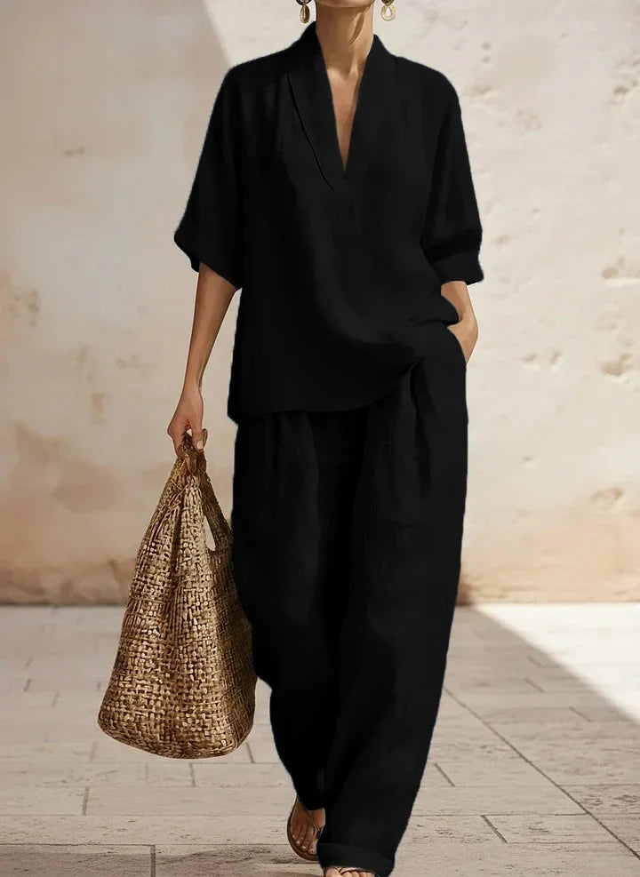 Lilly | Set di Due Pezzi in Lino Senza Sforzo