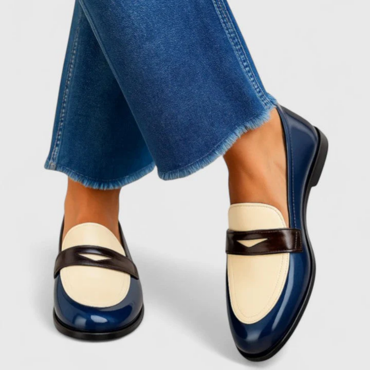 MARLEEN | MOCASSINO BLU MARINO CON TACCO BASSO