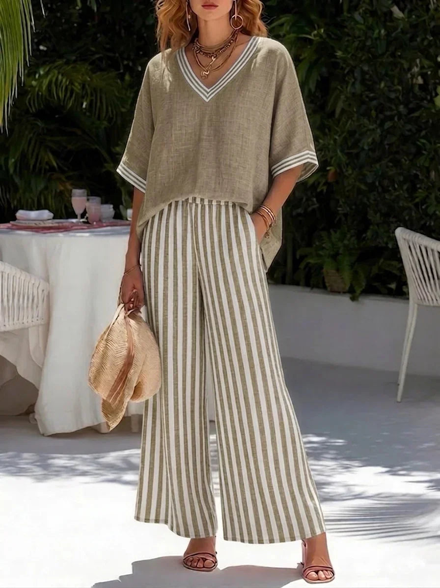 Sienna | Completo di Due Pezzi in Lino a Righe Relaxed