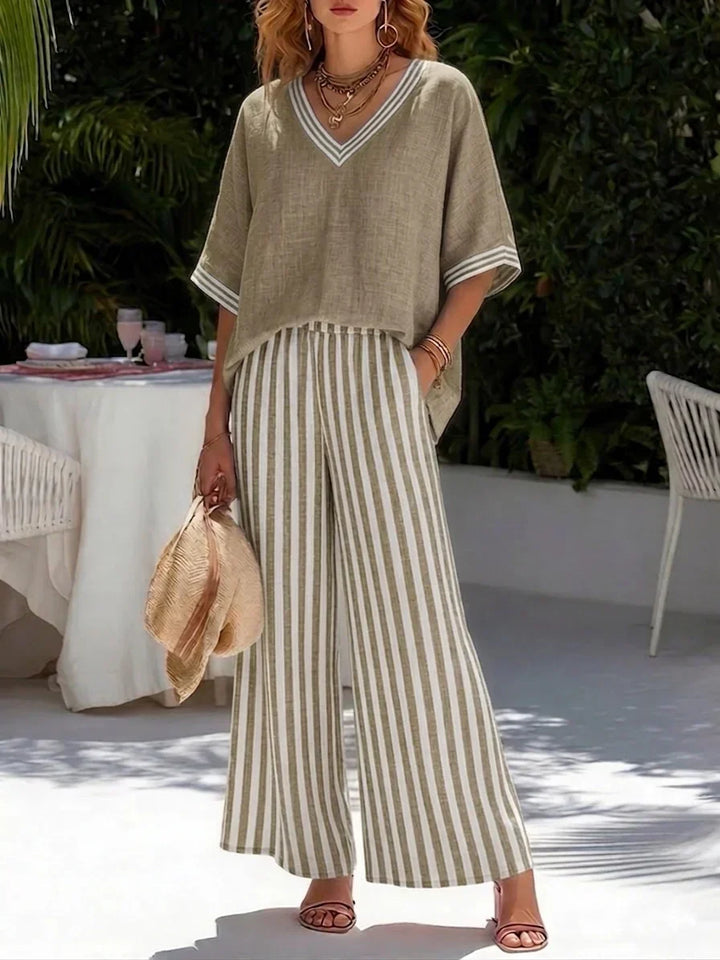 Sienna | Completo di Due Pezzi in Lino a Righe Relaxed