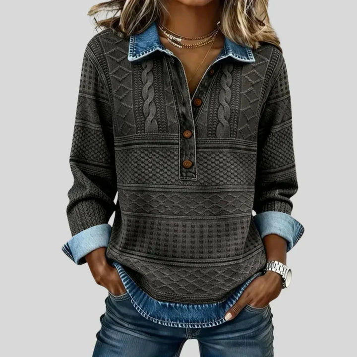 Azalea - Maglione Vintage a Treccia con Collo
