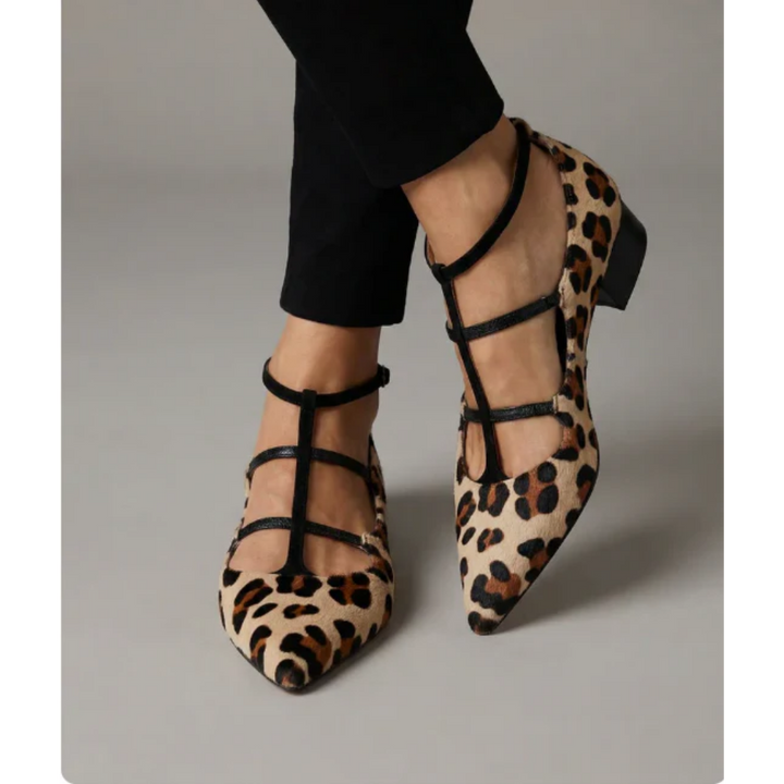 BALLERINE CON STAMPA ANIMALI E CINTURINI