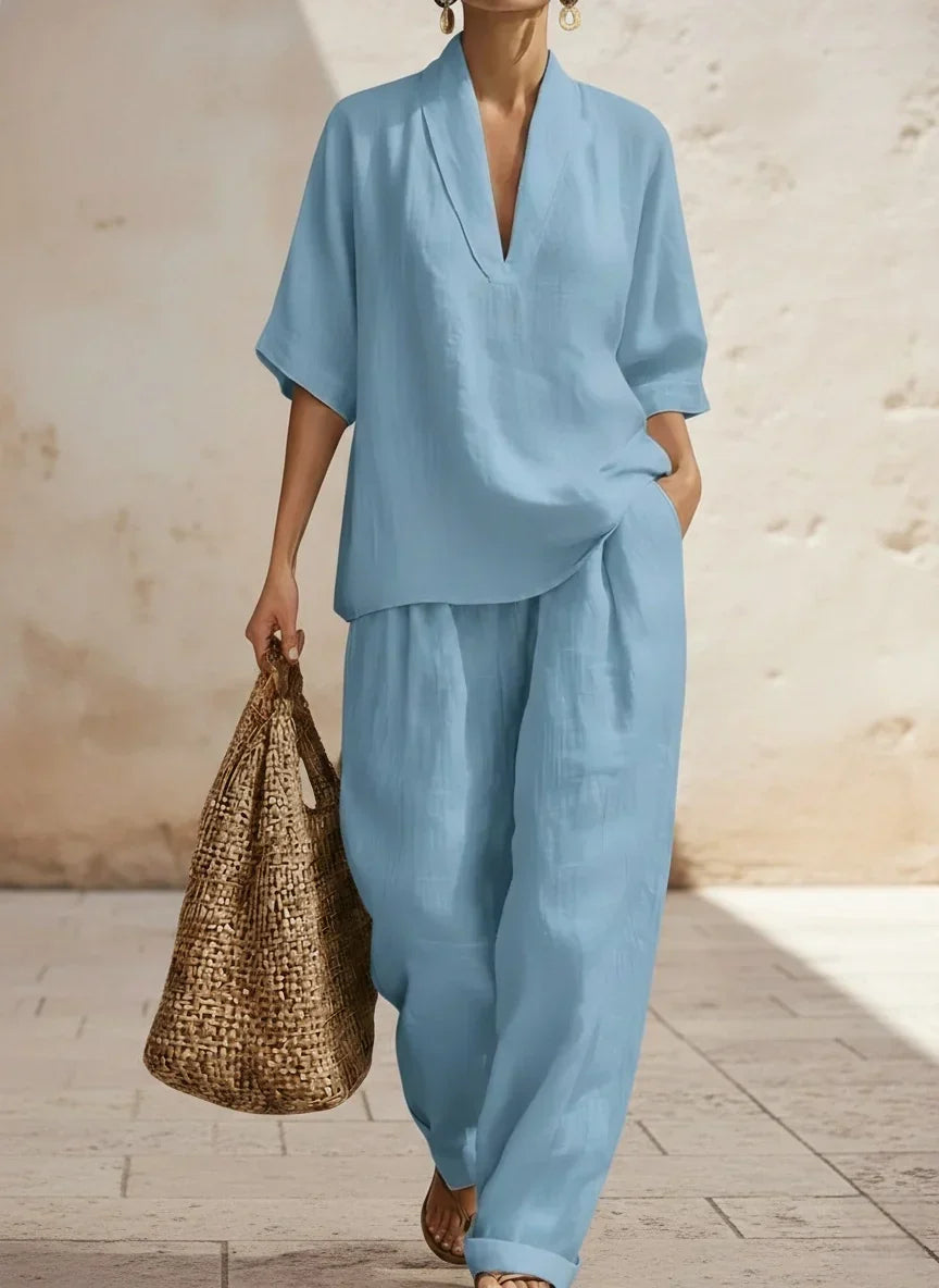 Lilly | Set di Due Pezzi in Lino Senza Sforzo