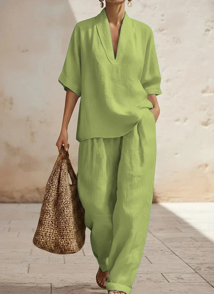Lilly | Set di Due Pezzi in Lino Senza Sforzo