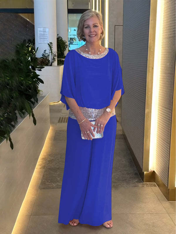 Mireya | Elegante Completo di Pantaloni a Gamba Larga in Due Pezzi per la Notte