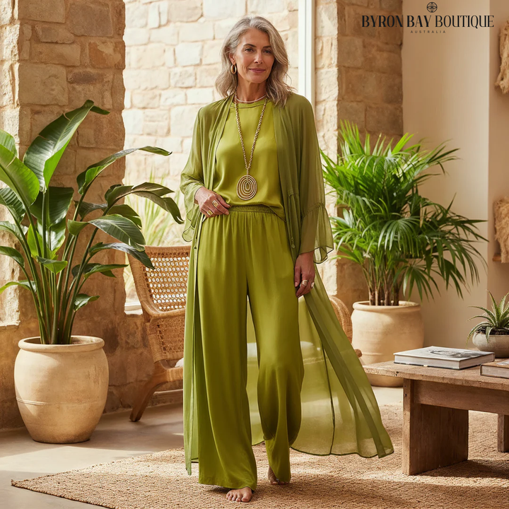 Margaret | Elegante Completo Estivo a Tre Pezzi con Gamba Larga