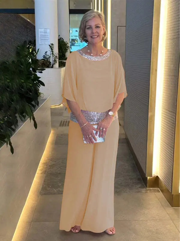 Mireya | Elegante Completo di Pantaloni a Gamba Larga in Due Pezzi per la Notte