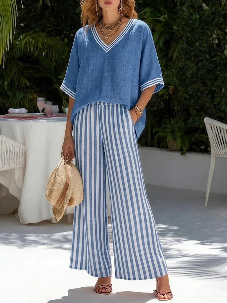Sienna | Completo di Due Pezzi in Lino a Righe Relaxed