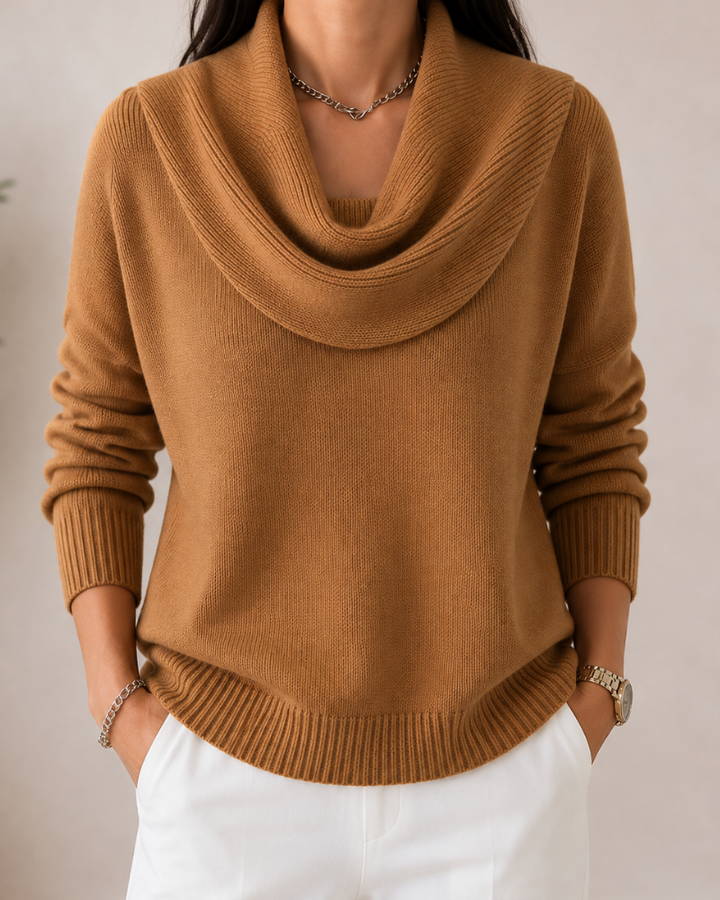 Caralina™ | Elegante Maglione a Collo Cowl