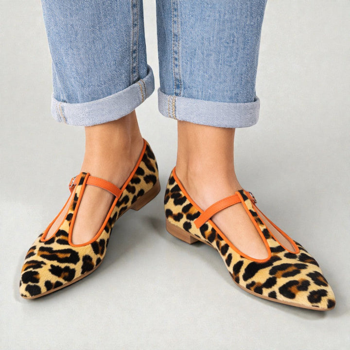Lulu | BALERINE T-STRAP LEOPARDATE