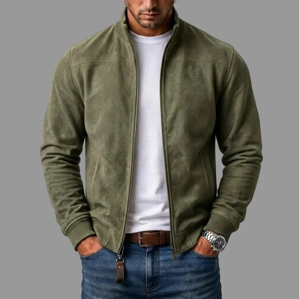 VALENTINO™ | GIACCA BOMBER IN PELLE SCAMOSCIATA PREMIUM