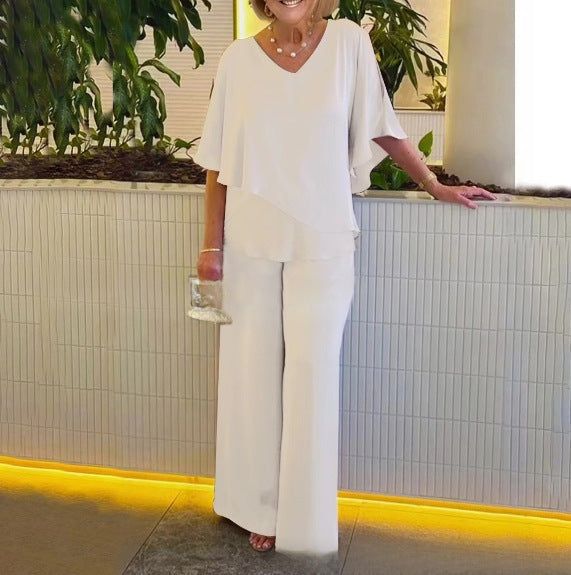 Martha | Elegante Completo a Due Pezzi con Gamba Larga.