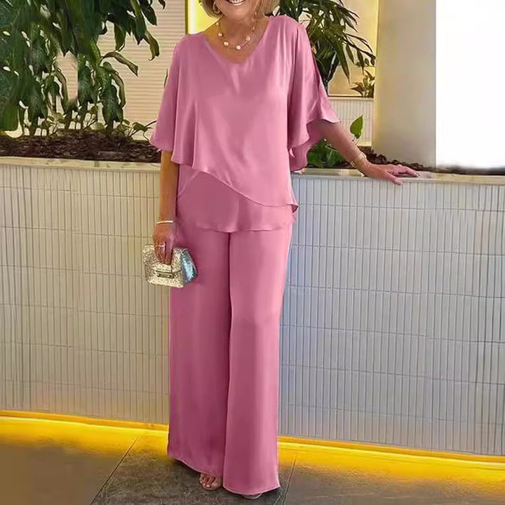 Martha | Elegante Completo a Due Pezzi con Gamba Larga.