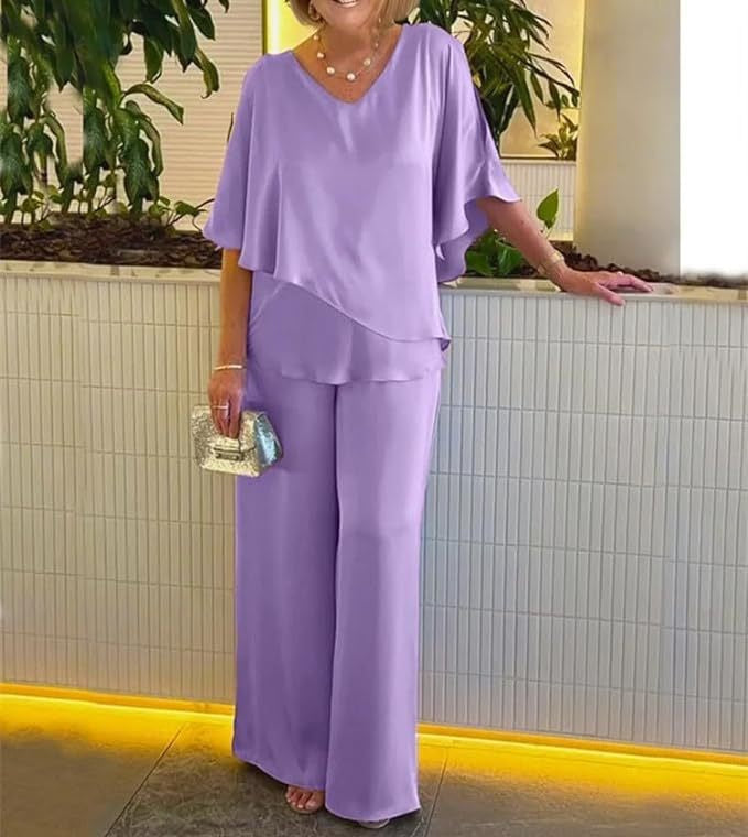 Martha | Elegante Completo a Due Pezzi con Gamba Larga.