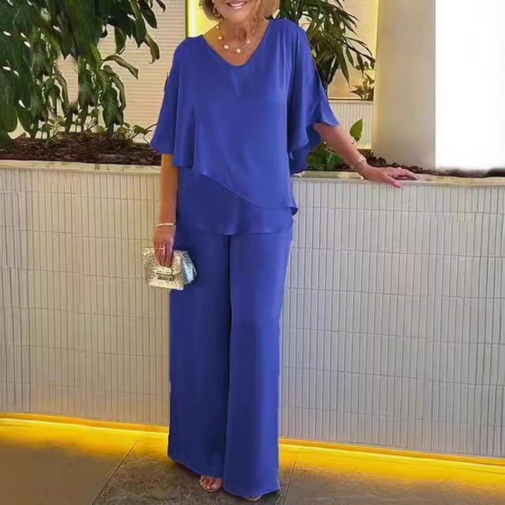 Martha | Elegante Completo a Due Pezzi con Gamba Larga.