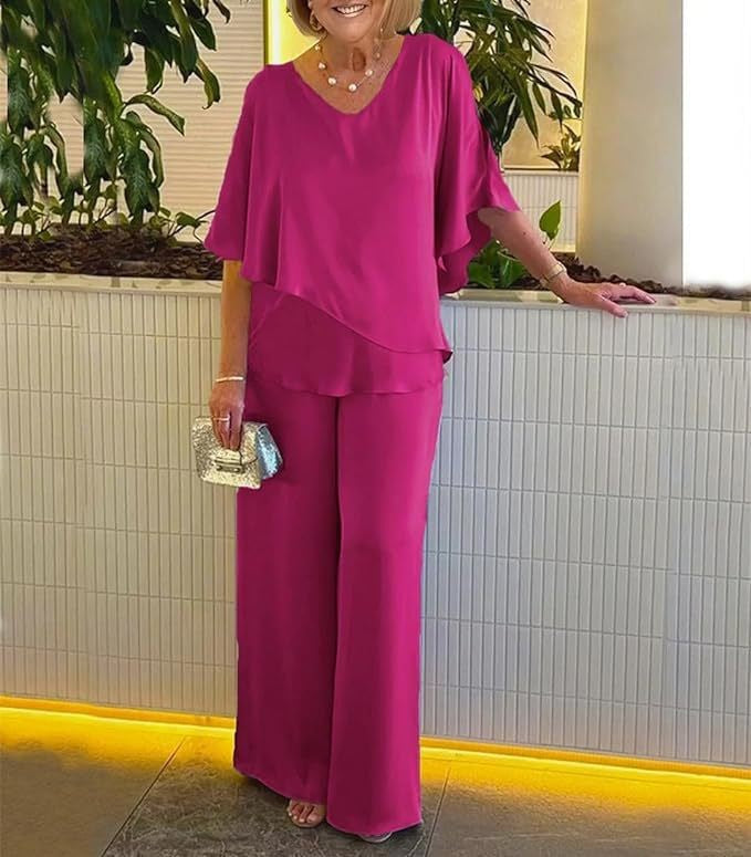 Martha | Elegante Completo a Due Pezzi con Gamba Larga.