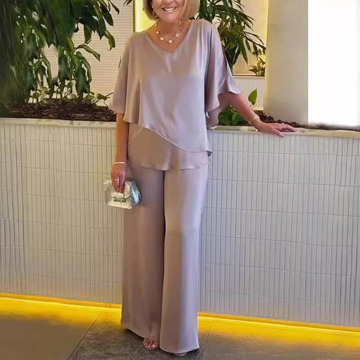 Martha | Elegante Completo a Due Pezzi con Gamba Larga.