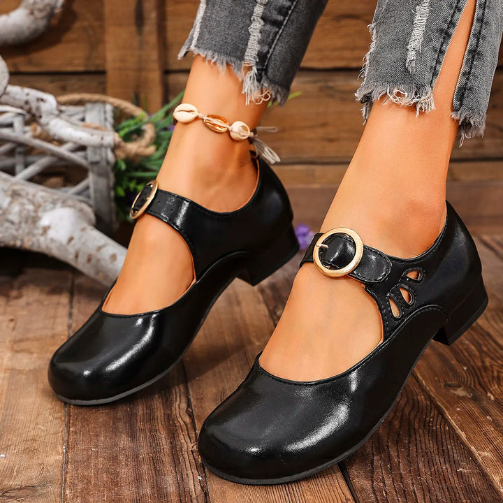 Avery™ - Scarpe Retro Eleganti con Punta Rotonda