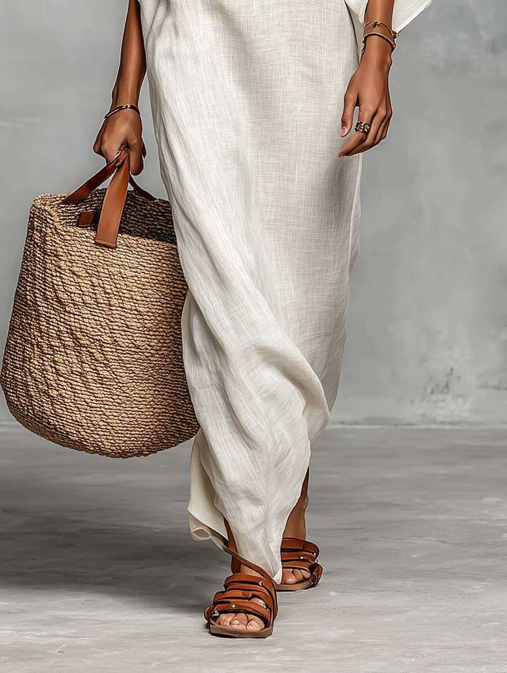 Aveline™ | Vestito Maxi Off-Shoulder con Maniche a Pipistrello