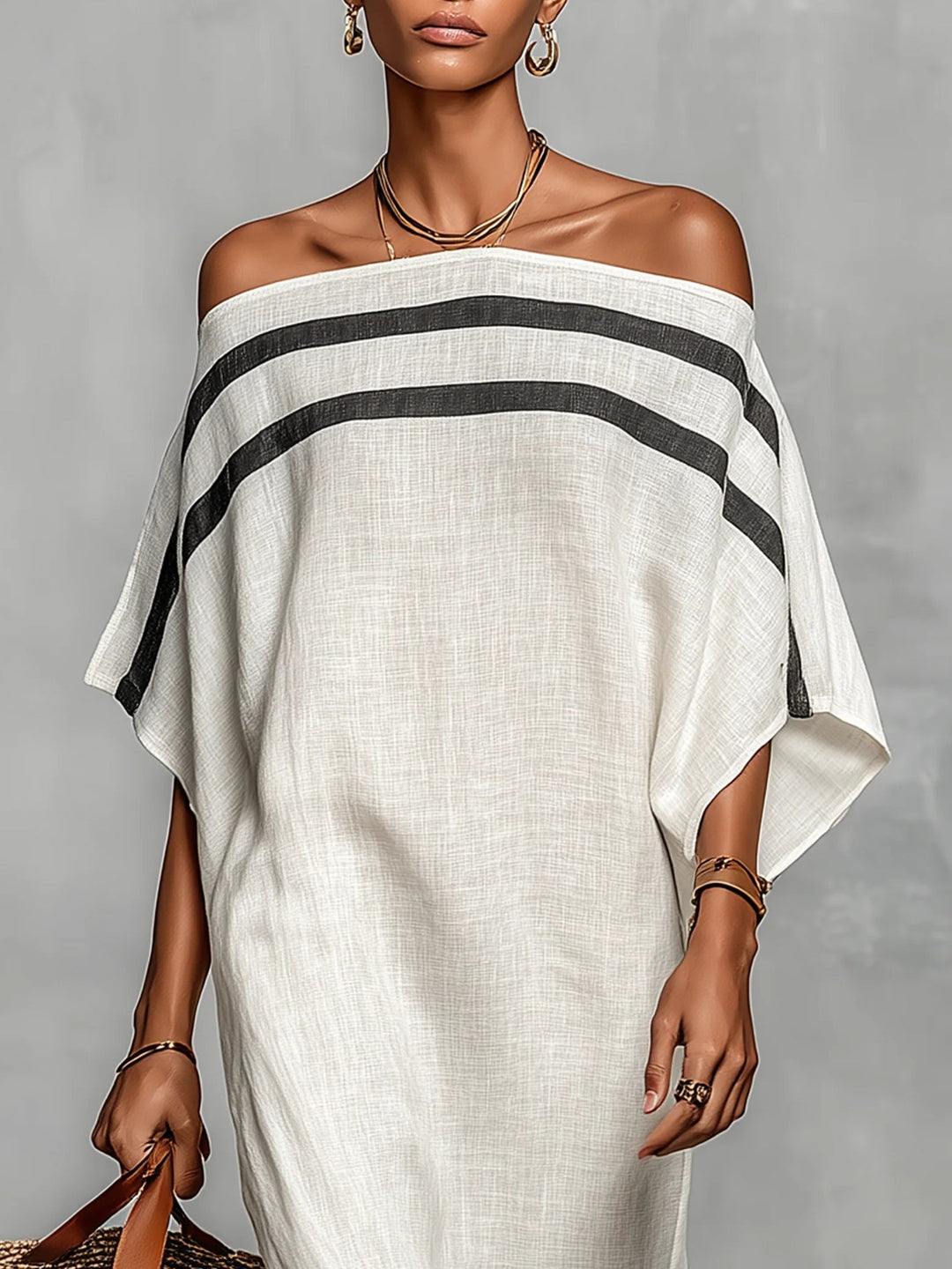 Aveline™ | Vestito Maxi Off-Shoulder con Maniche a Pipistrello