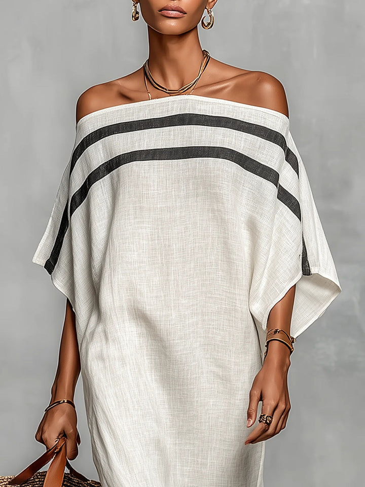 Aveline™ | Vestito Maxi Off-Shoulder con Maniche a Pipistrello