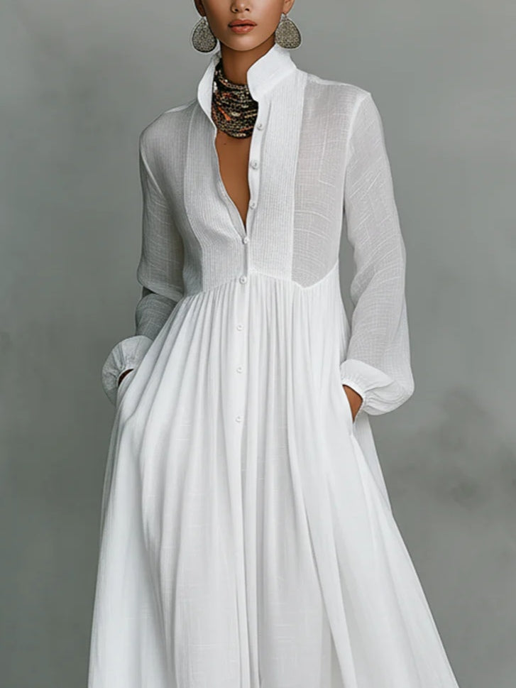 Leonie™ | Abito Maxi Minimalista con Collo Alto