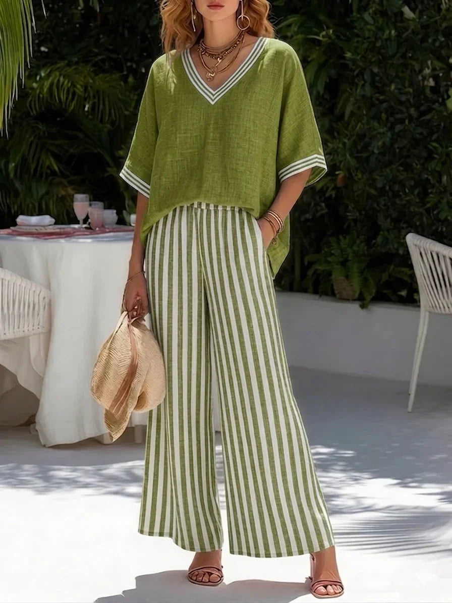 Sienna | Completo di Due Pezzi in Lino a Righe Relaxed