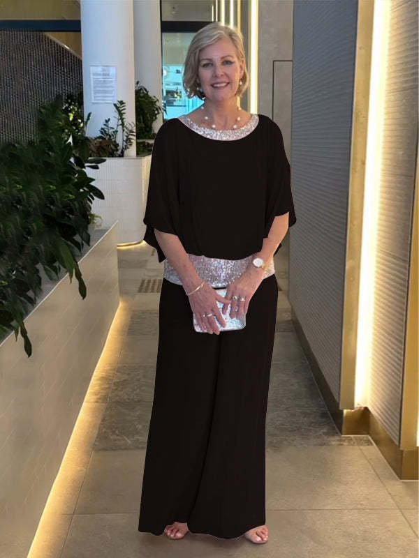 Mireya | Elegante Completo di Pantaloni a Gamba Larga in Due Pezzi per la Notte