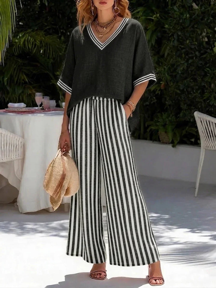 Sienna | Completo di Due Pezzi in Lino a Righe Relaxed
