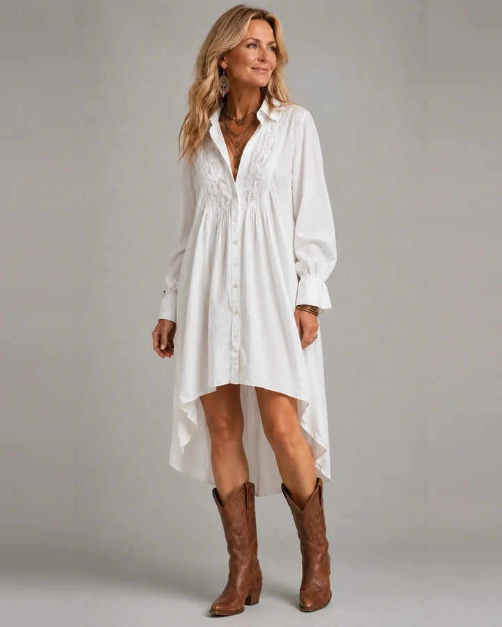 Lucia | Vestito Camicia con Dettagli in Pizzo