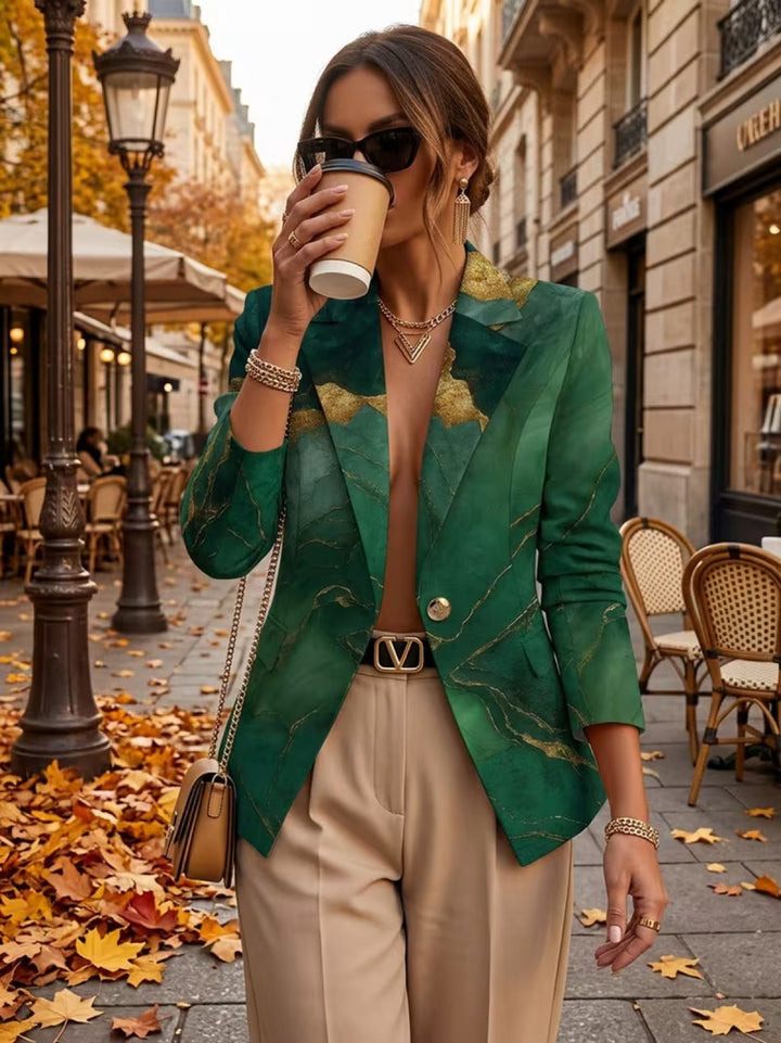 Honorine™ | Blazer in Marmo Verde Smeraldo