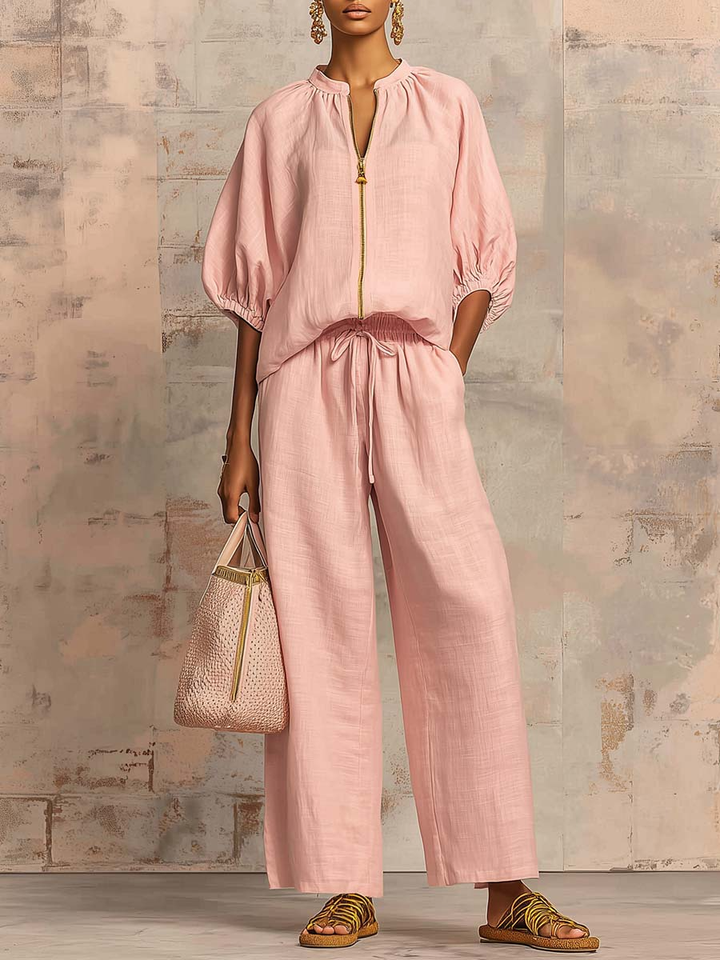 Leonie | Set Elegante in Cotone e Lino a Due Pezzi