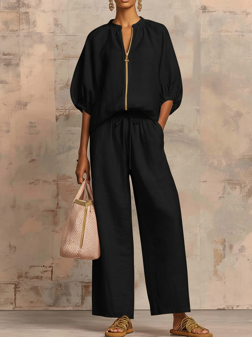 Leonie | Set Elegante in Cotone e Lino a Due Pezzi