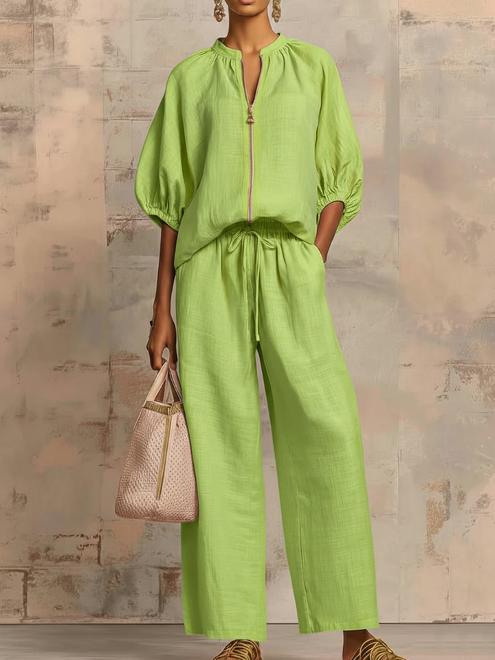 Leonie | Set Elegante in Cotone e Lino a Due Pezzi