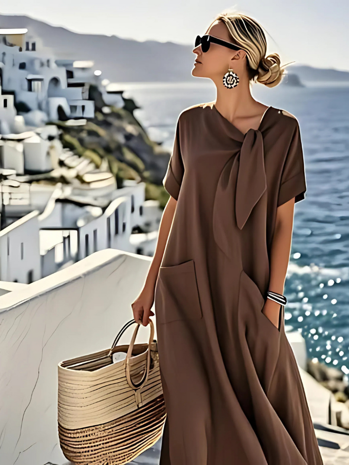 Janet | Vestito Maxi Elegante Estivo con Taglio Lungo e Tasche