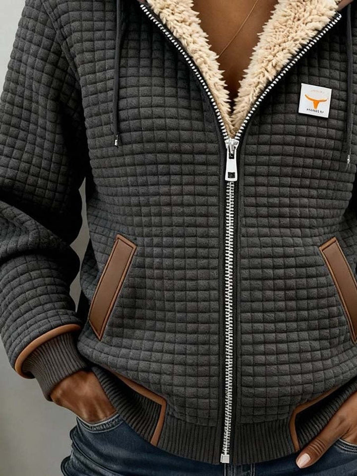 Penelope | Giacca Quilted con Fodera in Sherpa per Donna con Zip Completa e Cappuccio